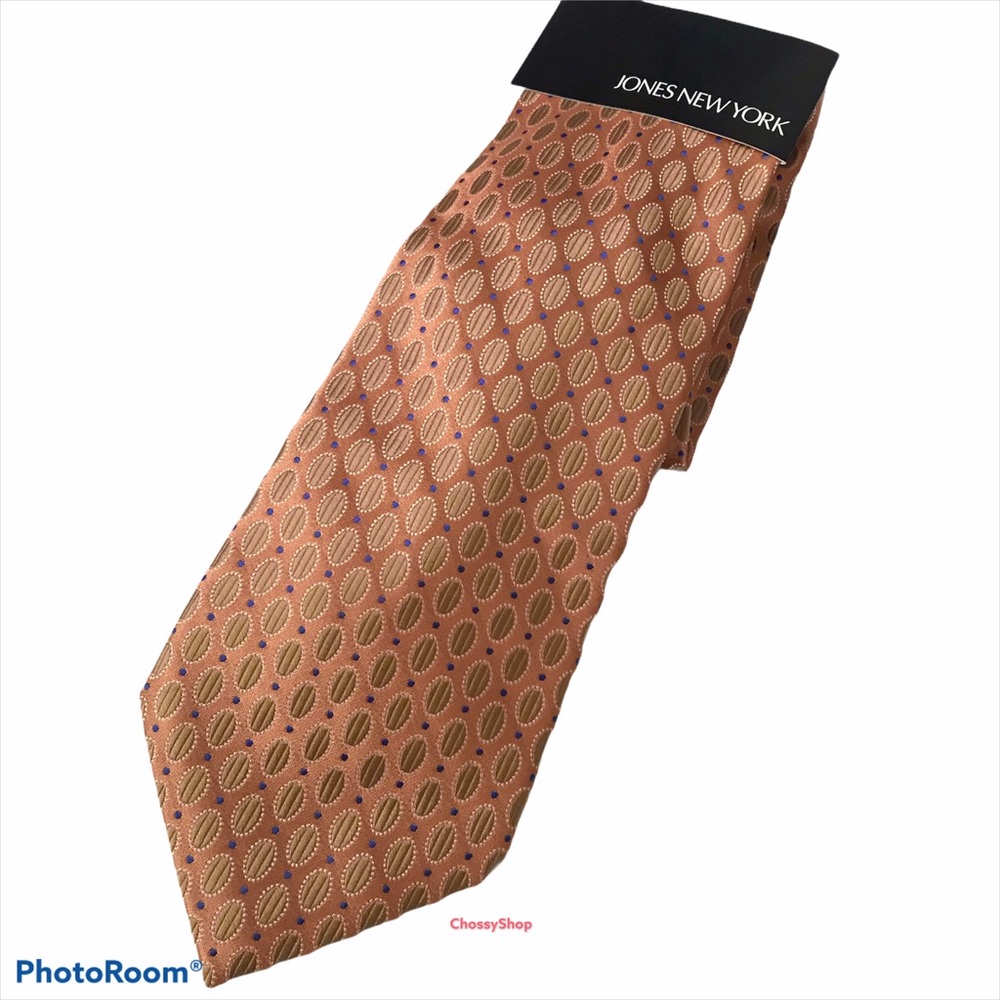 Silk Tie NWT Salmon Color Cream JONES NEW YORK